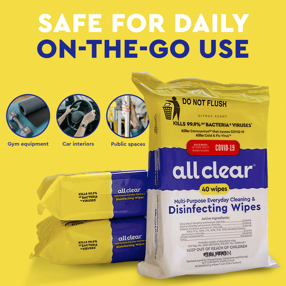 Disinfecting Wipes Travel, 40 count each, Value Pack Bundle