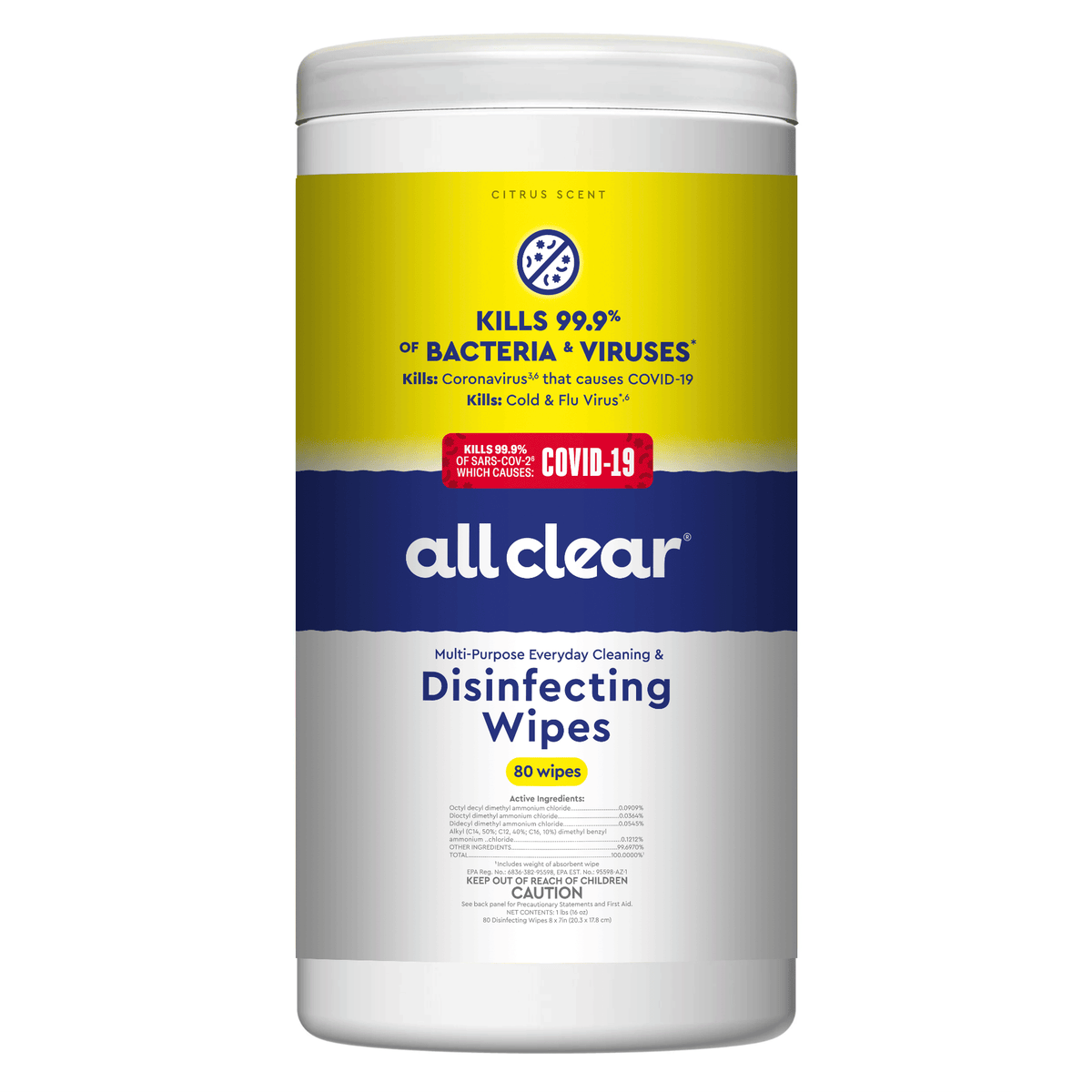 Disinfecting Wipes 80 count Canister