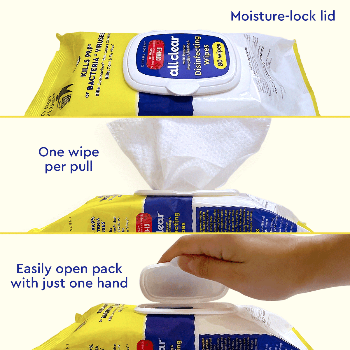 Disinfecting Wipes 80 count each, Value Pack Bundle
